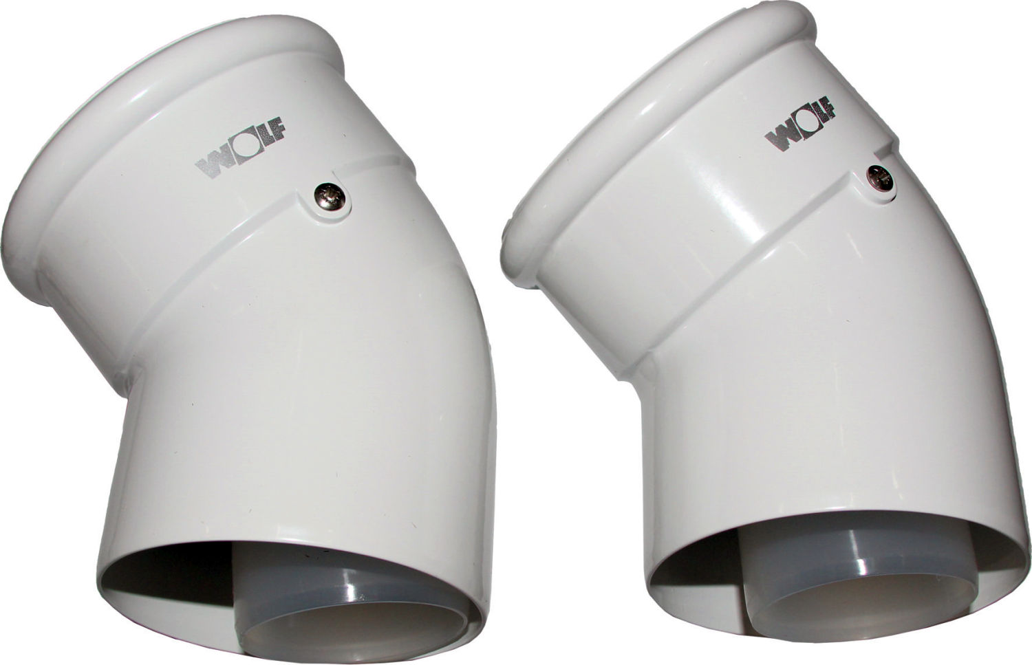 Wolf Coudes 2651727 45°, DN 60/100, enfichable, pour Luft- / pot d'échappement, blanc