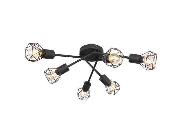 Plafonnier Xara IV Ø 63cm Noir Matériau : Métal Surface en métal : Laqué Type de métal : Fer LED E14