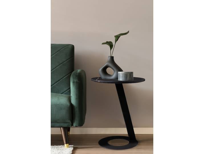 Beistelltisch Halton Ø 45cm Schwarz