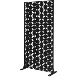 ML-Design Metall-Sichtschutz Milano 90x180 cm, aus Stahl, Raumteiler mit 3 Paneele, Trennwand erweiterbar mit Ständer, Paravent, Deko Sichtschutzwand