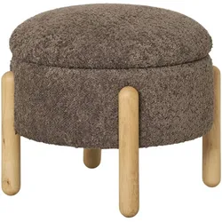 Hocker Beistellhocker in runder Form - Braun