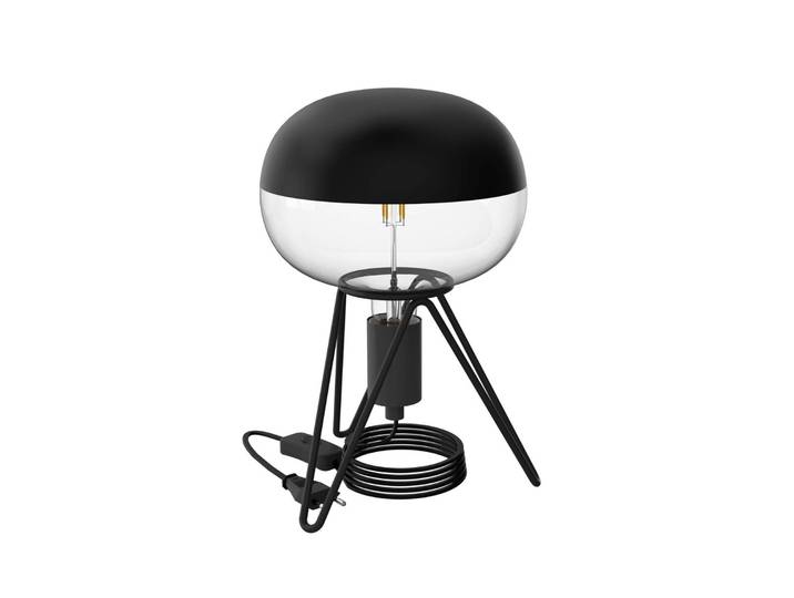 Calex Tischlampe Tripod, schwarz, für Wohn- / Esszimmer, Metall, Modern, Tischlampe
