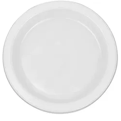 MONOUSO - Wiederverwendbar Plastikteller Flach Wirtschaftlich PS Weiß Ø16,5cm (25 Stück)