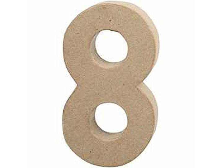 Creativ 20 cm 1-delig Papier Mache Nummer_P, Beige, 1