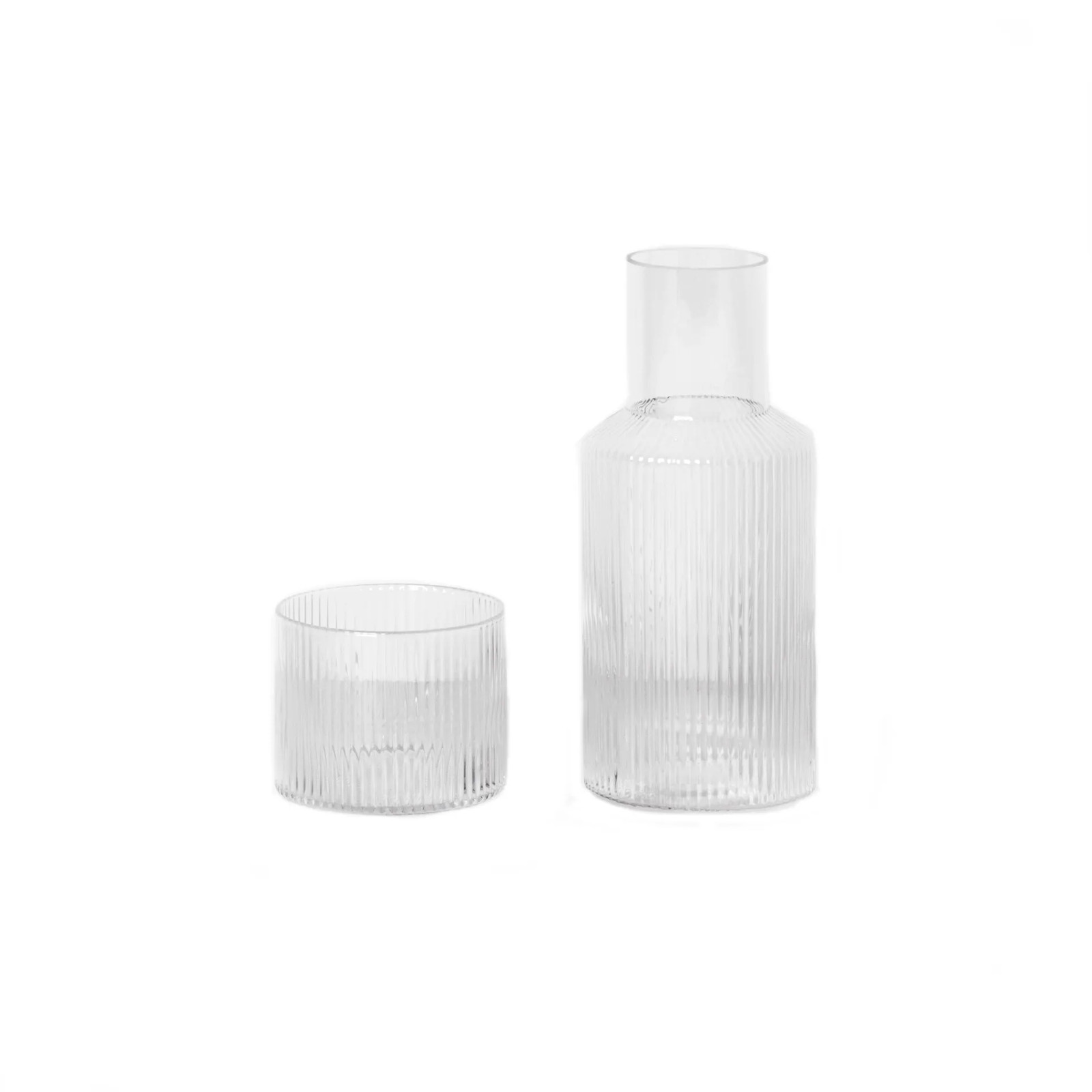 Ferm Living Ripple karafset, transparant glas