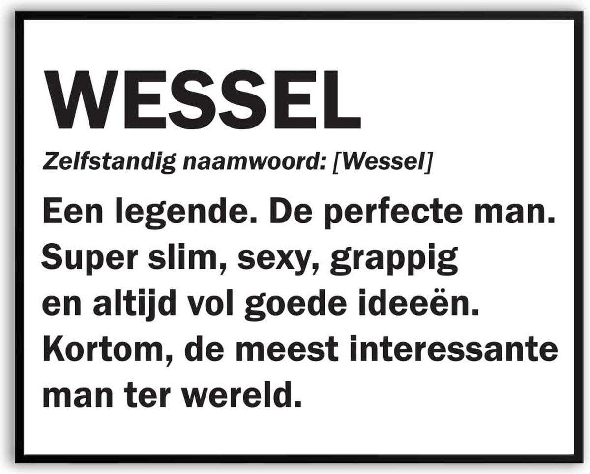 Wessel Woordenboek Fotolijst met glas B: 40 cm, H: 30 cm - Grappige Verjaardag Poster