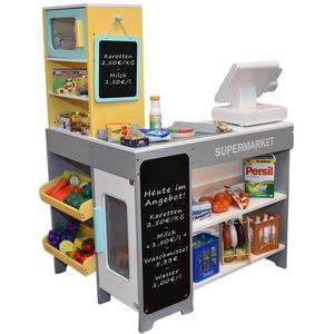tanner Kaufladen 0348.2 Supermarkt, aus Holz, 55 x 95 x 68 cm, mit Zubehör