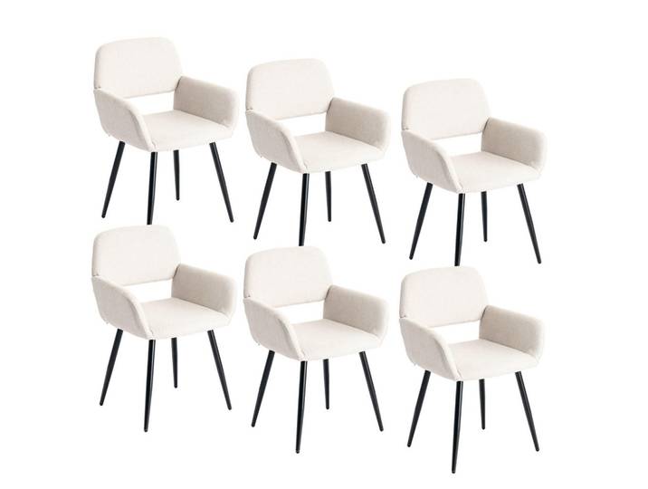 Urban Meuble Armlehnstuhl-Set 6 Stück beige, Beige, Mode, 56x77x53 cm, Esszimmer, Stühle, Armlehnstühle