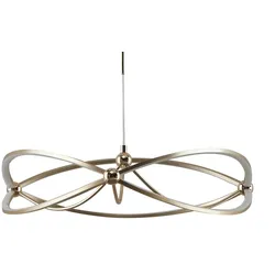 Trio LED-Pendelleuchte messing matt  geschwungen   ¦ gold ¦ Maße (cm): H: 150  Ø: 62.0