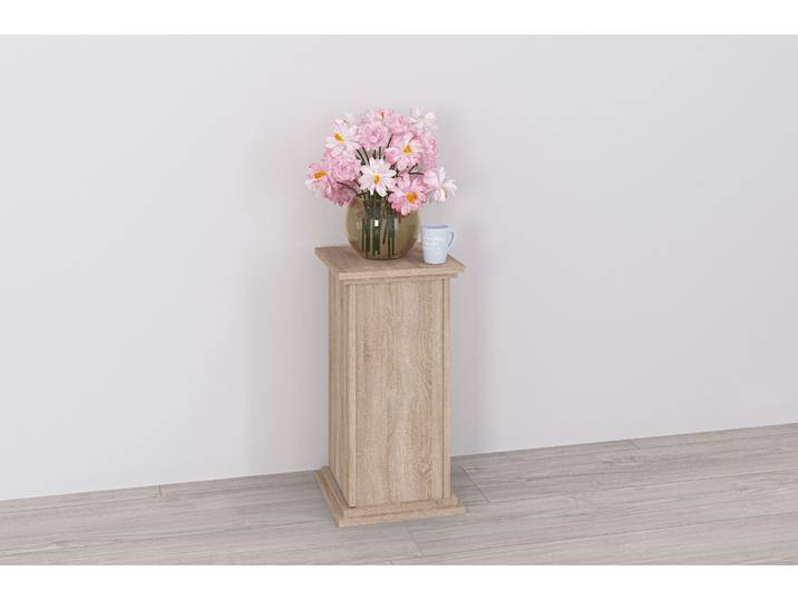 Container FMD Essex , braun (eiche nb), B:30cm H:57,4cm T:30cm, Holzwerkstoff, Schränke, Container, Standregal/Blumensäule, Stauraum in zwei Höhen, Breite 30 cm