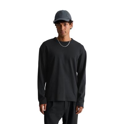 Langarmshirt MARC O'POLO DENIM "aus Bio-Baumwolle", Herren, Gr. S, schwarz, Obermaterial: 100% Baumwolle, unifarben, Basic, relaxed fit, Rundhals, normaler Saum, Shirts Langarmshirt