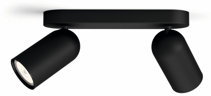 Philips Pongee Opbouwspot 2-lichts zwart metalen verstelbare accentverlichting