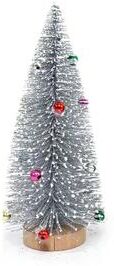 Discount Dollar Deals Mini Christmas Tree, Cedar Tree Snowflake, Pine Needle Tree, Tabletop Miniature, Doll House Festival, Snow Decor 1pc silvery 10cm