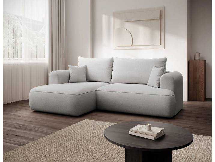 Selsey Ecksofa OVO MINI, mit Schlaffunktion, Stauraum, Chenille Easy Clean 238 cm