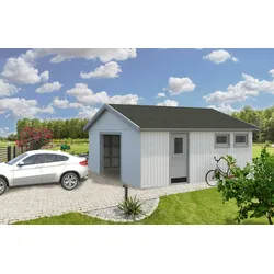 Palmako Nordic+ Gartenhaus/Garage Andre ohne Sektionaltor - 28,5 m2 - 160 mm