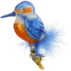 Inges Glas Eisvogel 7 cm - Inge-Glas 10024S014 gefiederte Freunde - Christbaumschmuck Glas mundgeblasen