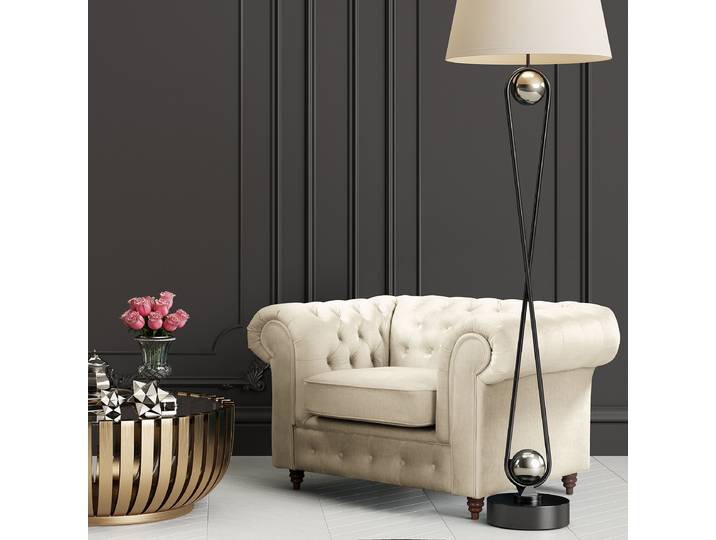Sessel Beige Microfaser Valeria 128 x 75 x 91cm