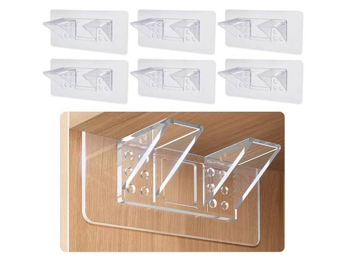 6 Pièces Supports D étagère Flottant Supports D Étagères Autocollants Taquet Etagere Fixation Etagere 6 Pièces