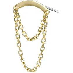 14 Karat Gold Aufsatz mit Titan Push Pin BOGEN + 2 KETTEN