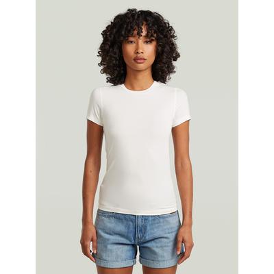 T-Shirt G-STAR "2nd Skin T-Shirt", Damen, Gr. M, weiß (milk), Obermaterial: 97% Modal, 3% Elasthan, Shirts T-Shirt