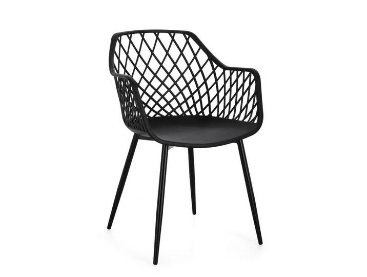 Feeling4Home Stuhl Optik 4er-Set aus Kunststoff, Schwarz