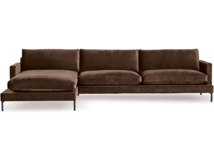 Ecksofa ANDAS Welland , braun, B:333cm H:84cm T:183cm, Sofas, Ecksofa, Ecksofa »Welland« in Knautsch-Optik mit Metallfüssen