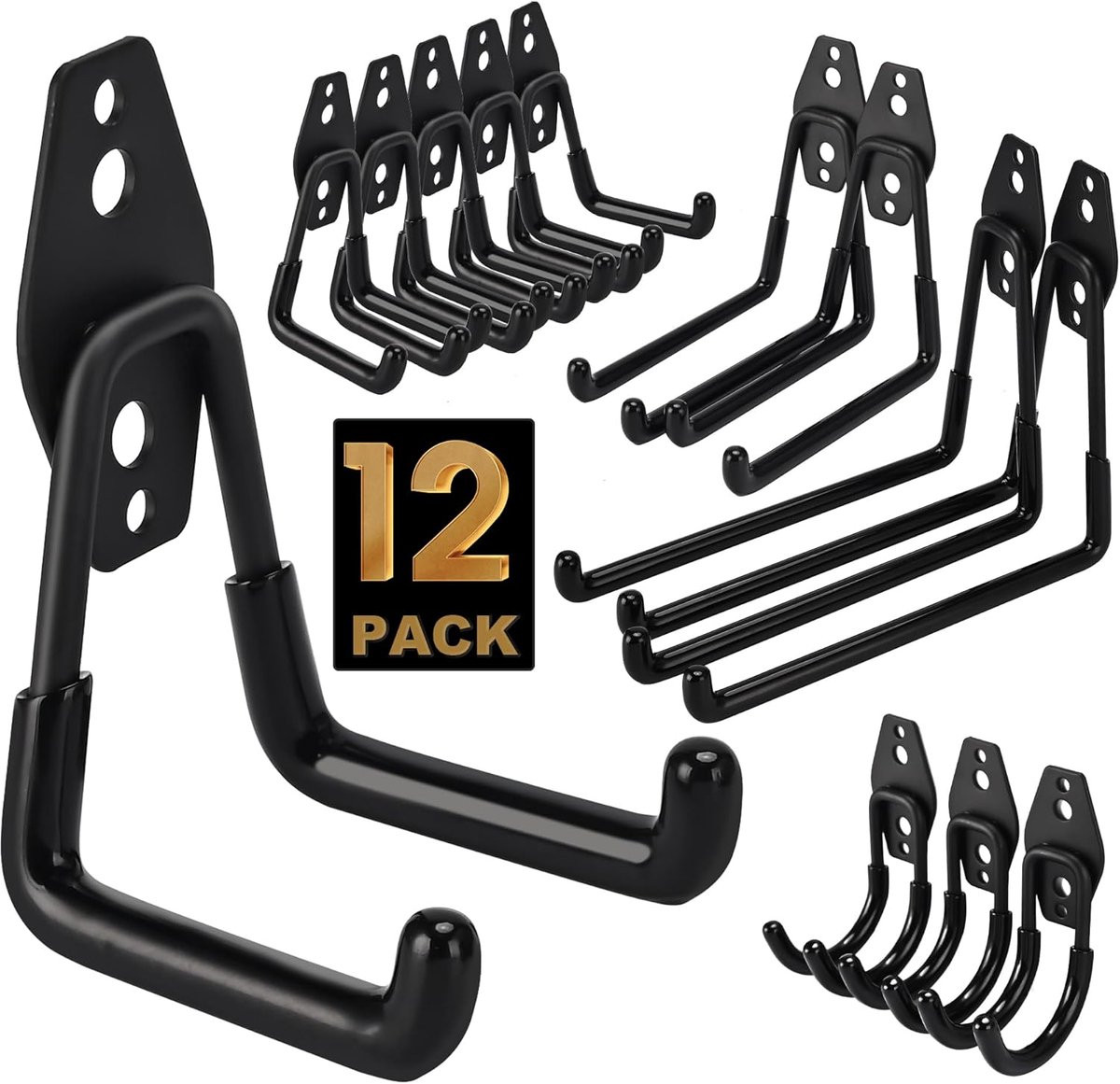 Dailygoods Wandhaken Zware Belasting - 12 Stuks - Zelfklevend en Roestbestendig