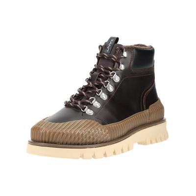 Schnürstiefelette GANT "Gant Stiefelette Leder", Damen, Gr. 41, braun (dunkelbraun), Leder, Schuhe Schnürstiefelette