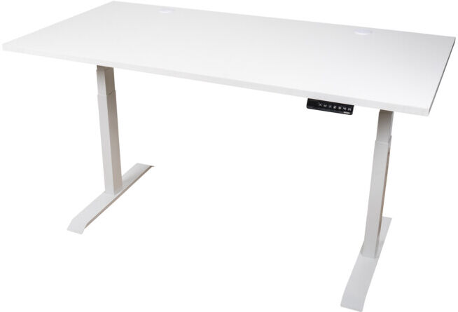 Bureau à réglage en hauteur électrique STIER TSR 140x80 cm, blanc/blanc (906004)