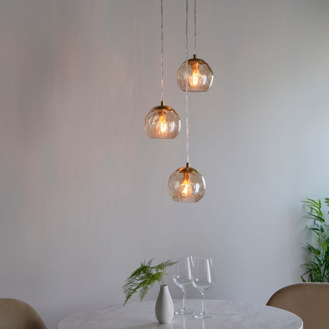 Corrigan Studio Litchford 3 - Light Brushed Gold Cluster Pendant Brushed Gold 55cm H X 31cm W X 31cm D