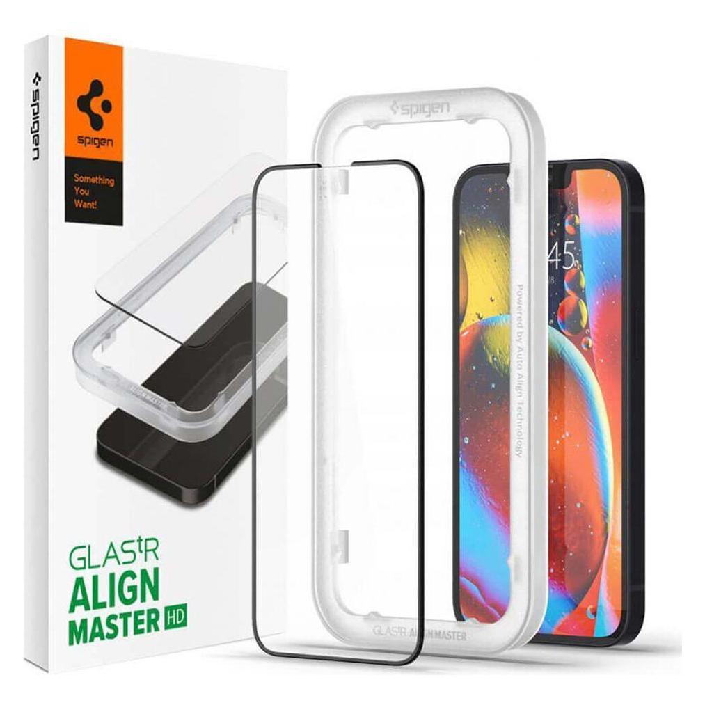 Spigen Alm Glass (1 Stk., Apple iPhone 13, Apple iPhone 13 Pro, Apple iPhone 14, Apple iPhone 16e, Apple iPhone 17e) (19664-0)