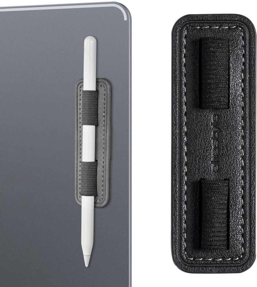 TABLETCOVERS.DK Apple Pencil Holder til Tablet Selvklæbende i kunstlæder - Sort