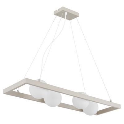 NOWA Hängeleuchte "NANDA", beige (sandfarben), 4, Ø 12cm H: 150cm, 1 Stk., Leuchten, Hängelampe,Sand,Esstisch,Esszimmer,Glaskugel opal,Wohnraum,modern, Hängeleuchte
