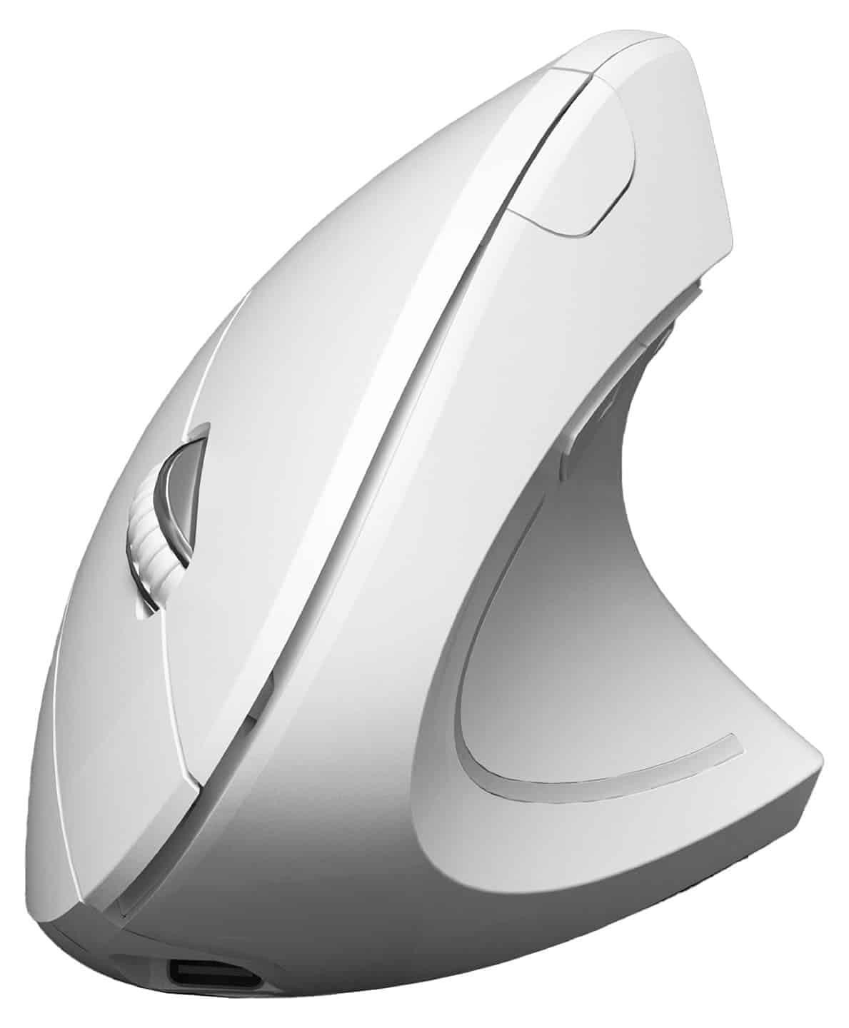 Subblim Raton Optico Dual Glide Vertical Ergo Dual Bateria Wit - Draadloze Verticale Optische Muis met Bluetooth en USB Type-A, 1600 DPI