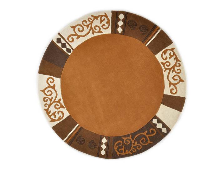 Tapis Ambadi Rond Marron/Marron Ø 150cm Laine