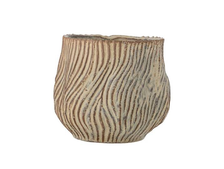 Blumentopf „Terraea“ – Braunes Steingut - Braun - Luxusbetten24