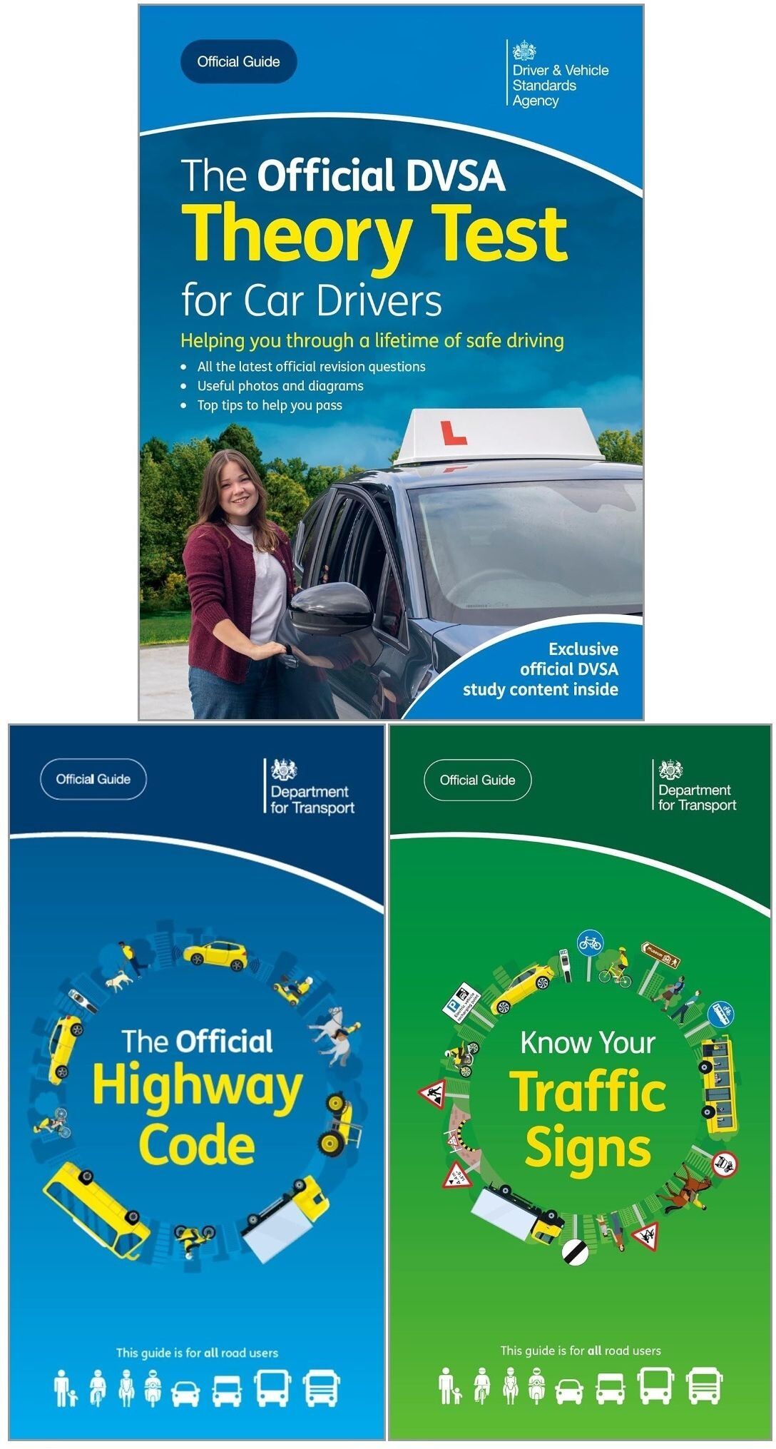 Stationery Office 2026 Driving Theory Test 3 Books Collection Set – Official DVSA Learning Collection