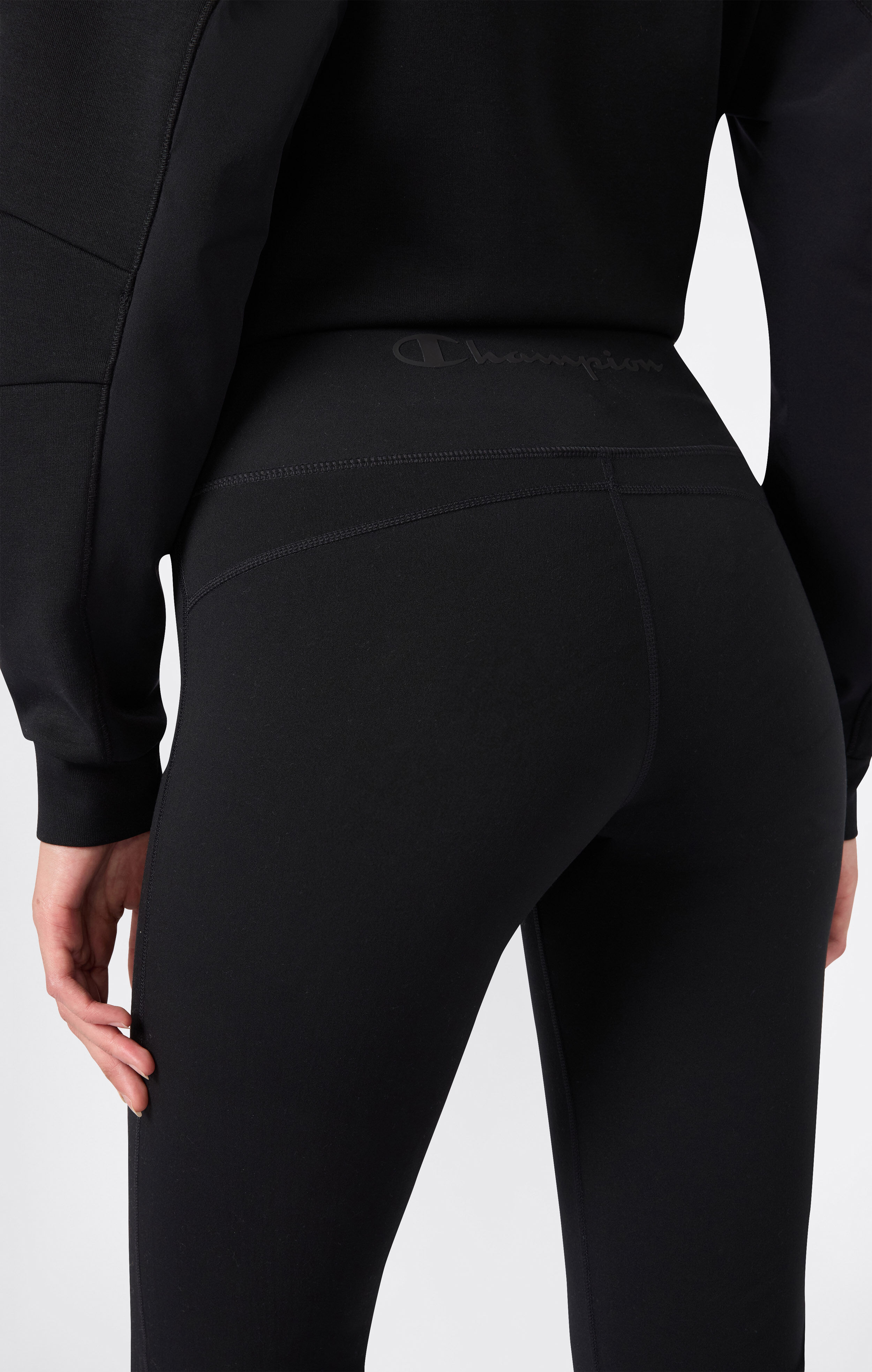 Lauftights CHAMPION "PERFORMANCE FLARED LEGGINGS Tight Fit C-DRY ANTI-ODOR", Damen, Gr. XL, N-Gr, nbk, Trikot, Obermaterial: 78% Polyester, 22% Elasthan, unifarben, figurbetont lang, Hosen Lauftights, mit Teilungsnähten, schnell trocknend, pflegeleicht nb