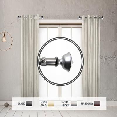 "InStyleDesign Emery 1"" Side Curtain Rod 12-20 inch long (Set of 2) - 12 to 20 inches"