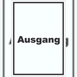 HB-Druck Ausgang Aufkleber mit Text Exit Schluss hochkant A6 (105x148mm)