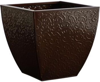 Nearly Natural "14"" Embossed Metal Scroll Planter"