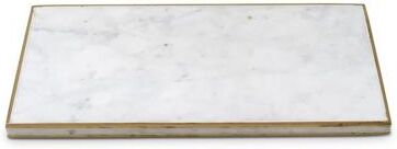 Classic Touch Marble Tray with Gold Trim
