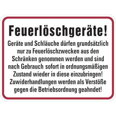 Hinweisschild Feuerlöschgeräte - 400x300x0.6 mm Aluminium geprägt