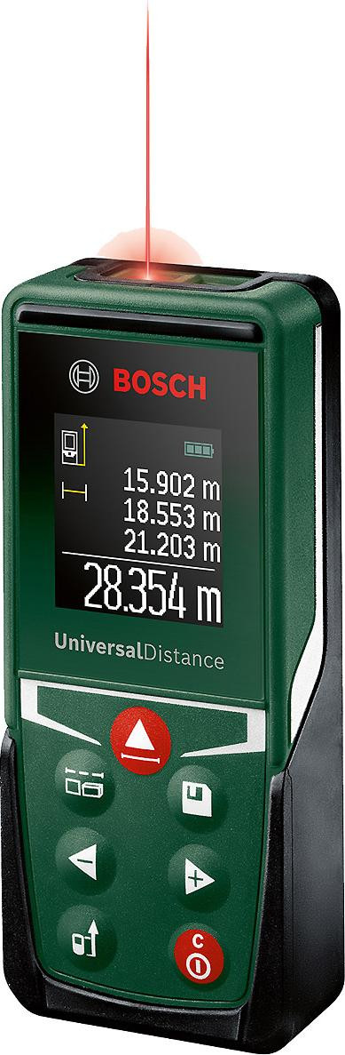 Bosch Home and Garden UniversalDistance 30 Laser afstandsmeter, groen/zwart, bereik 50 meter, inclusief beschermtas