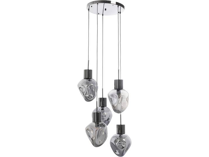Suspension en verre déstructuré et acier gris