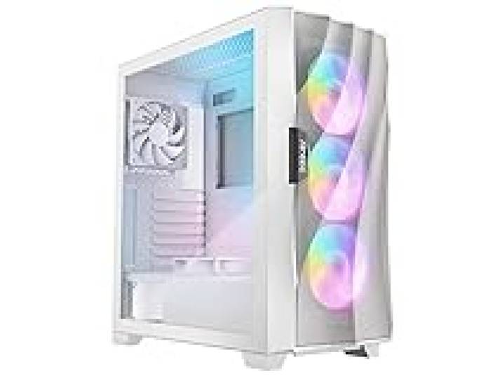 Antec DF700 Flux RGB Boîtier de Jeu avec fenêtre en Verre, ATX, sans Bloc d'alimentation, 5 Ventilateurs (3 ARGB Avant), Ventilation avancée, Blanc