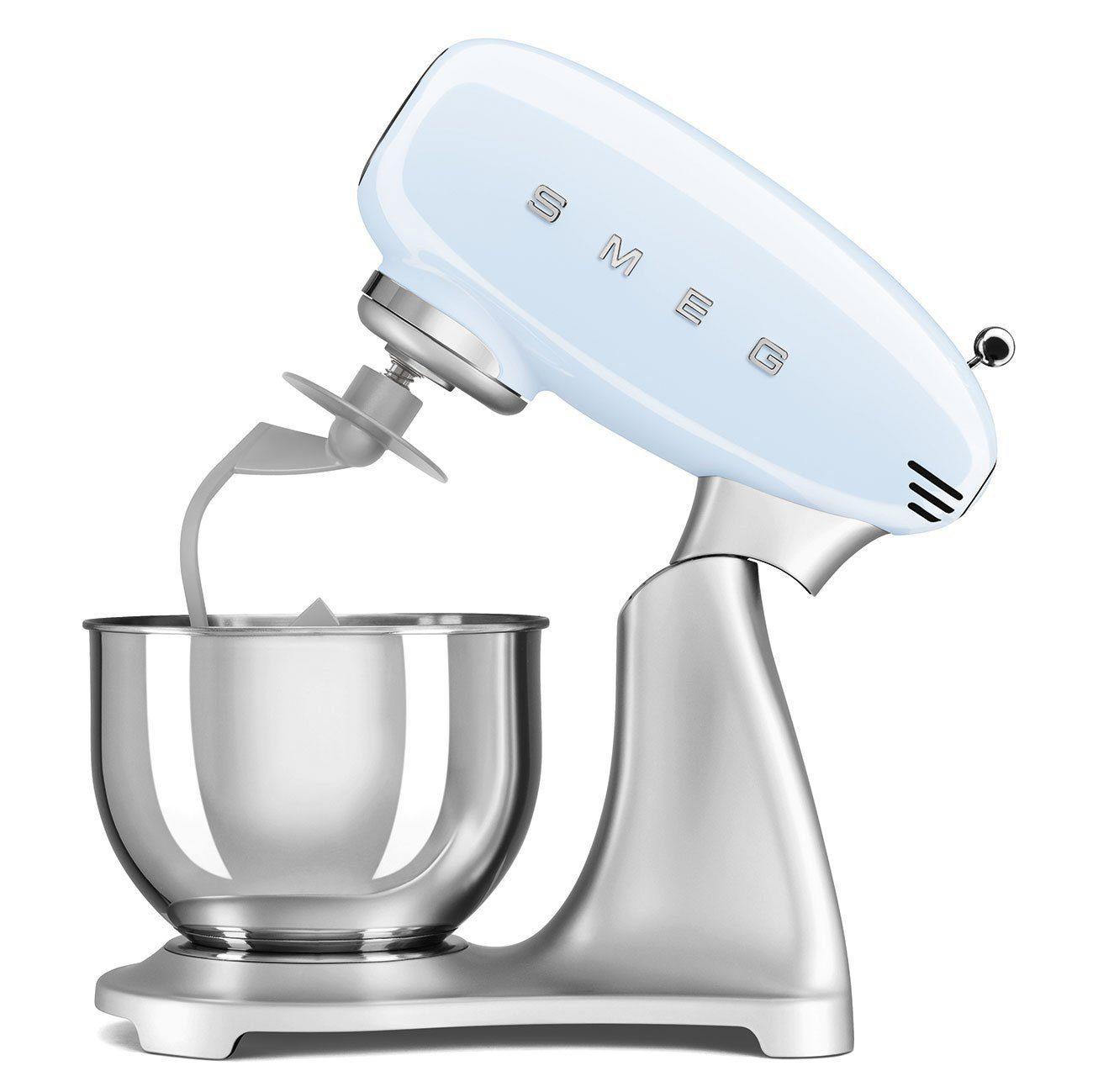 SMEG Küchenmaschine, Knetmaschine Rührmaschine mit Knethaken, Edelstahl Schüssel, 6 Stufen Bedienfreundlich Mischen Schlagen Kneten ( Blau )