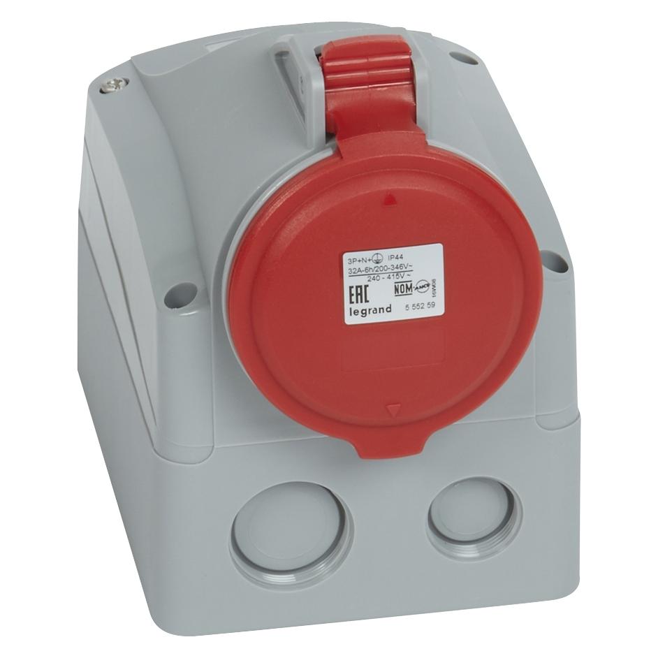 Legrand CEE-Aufputzsteckdose 32 A, rot, 5-polig, IP44 (090162)