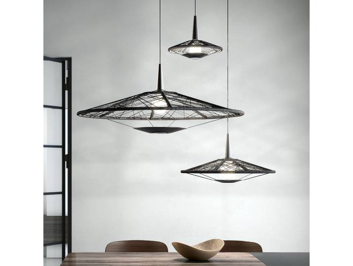Carpa Suspension S Black - Forestier - Salon / séjour - Design - Tissu / textile - À ampoule unique