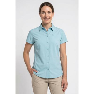 Funktionsbluse SCHÖFFEL "Blouse Style Dooser WMN", Damen, Gr. 36, blau (tidal wave), Obermaterial: 85% Polyester, 15% Elasthan, Blusen, sportlicher Stil, für Frühling und Herbst, Langarmdesign